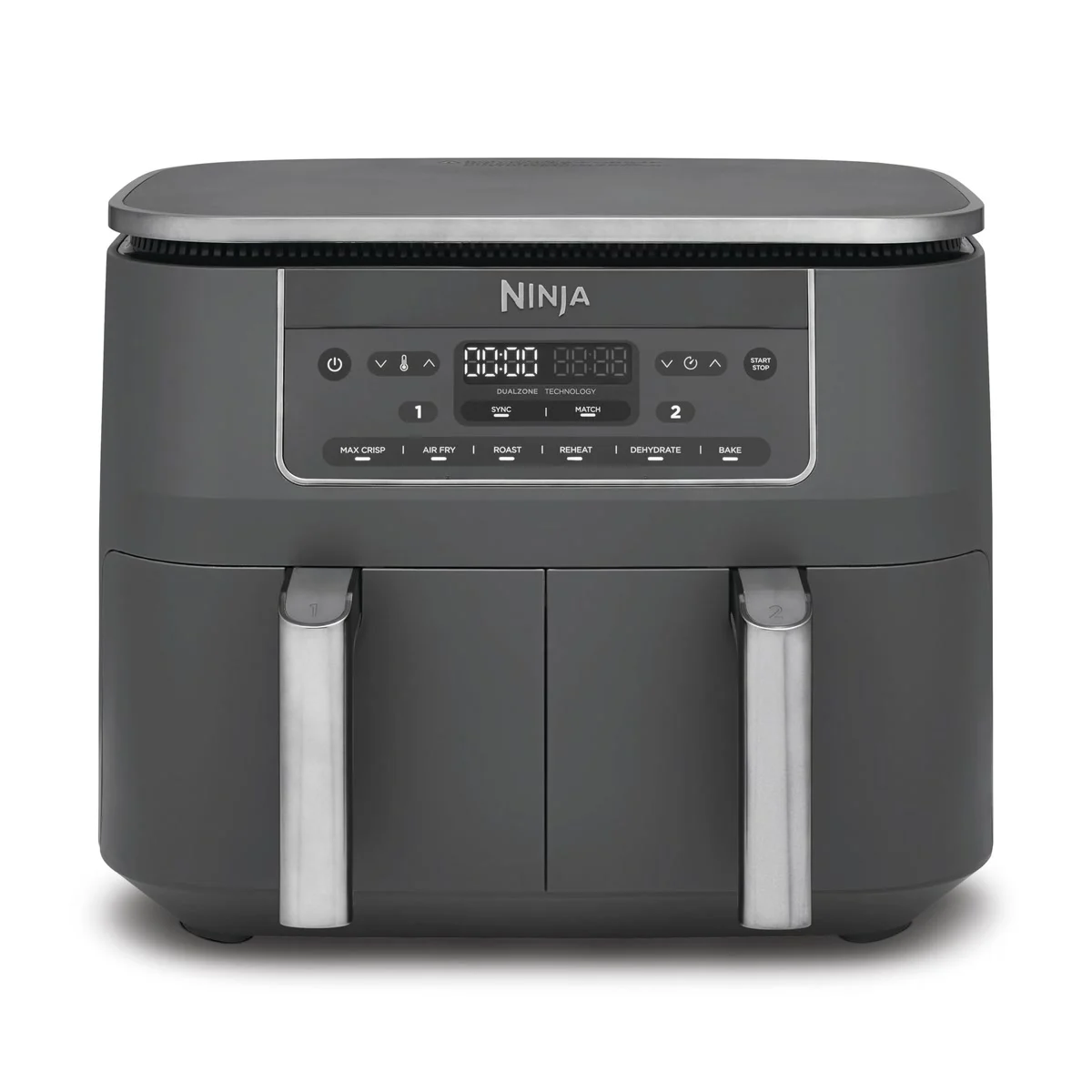 L’air fryer Ninja Dual Zone 7,6 L, vu de face