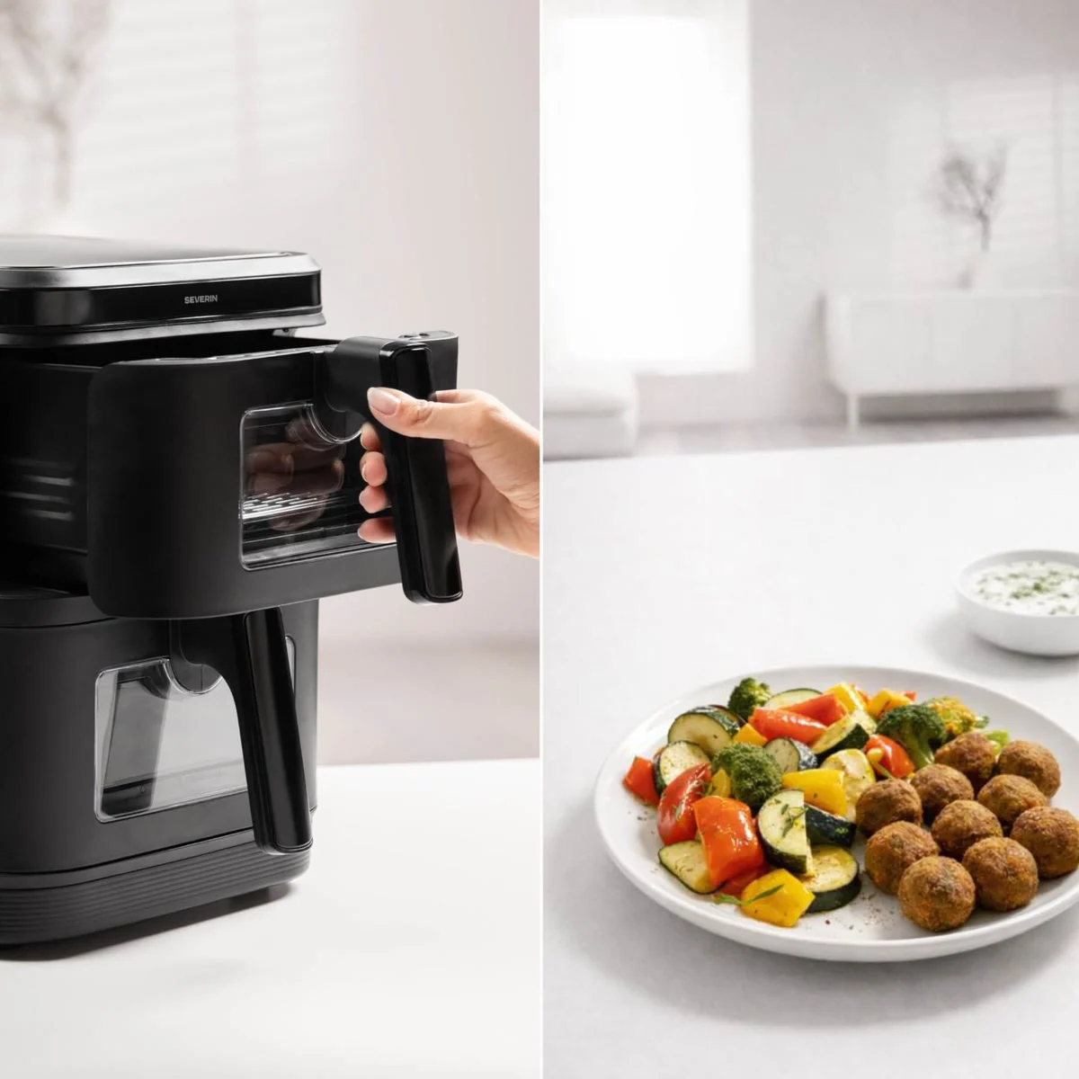 Air fryer Severin S-Fry Duo Stack 11 L, photo 2